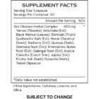 Clear 1 µBiomic - supplement facts - subject to change