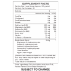 ElectroGenic - supplement facts E/25A - subject to change