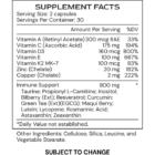 ImmuneGenic - supplement facts - subject to change